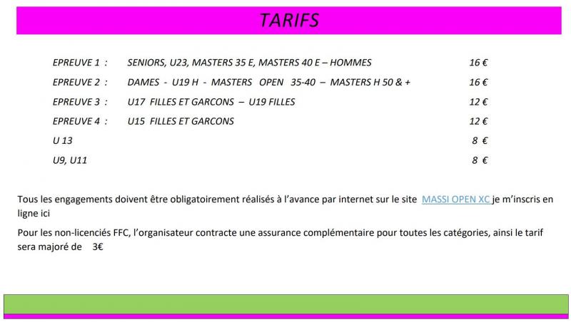 Tarifs